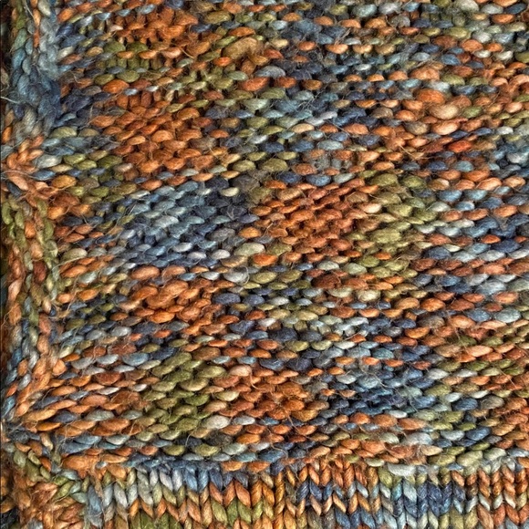 Artisan Hand Knit 100% wool cardigan Vintage 80s 90s made in India Medium - Picture 13 of 14